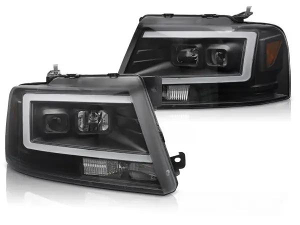 Frontlykter Ford F150 Mk 11 04-08 Tube Led Sort – bilde 2 av 2