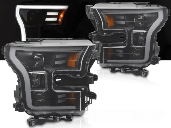 Frontlykter Ford F150 Mk13 14-17 Tube Light Black – bilde 1 av 2