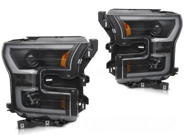 Frontlykter Ford F150 Mk13 14-17 Tube Light Double Black – bilde 2 av 2