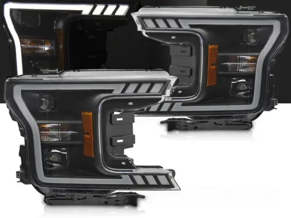 Frontlykter Ford F150 Mk13 17-20 Tube Light Black – bilde 1 av 2