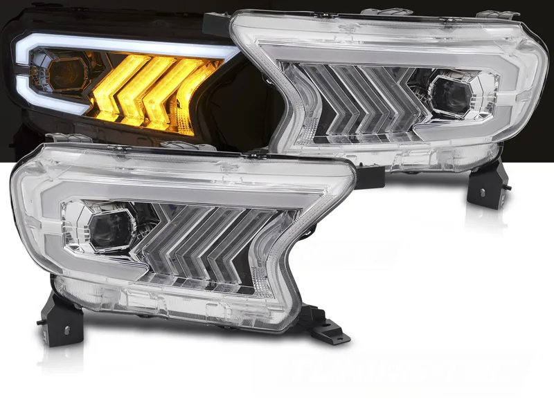 Frontlykter Ford Ranger V 16-22 Rørlys Krom