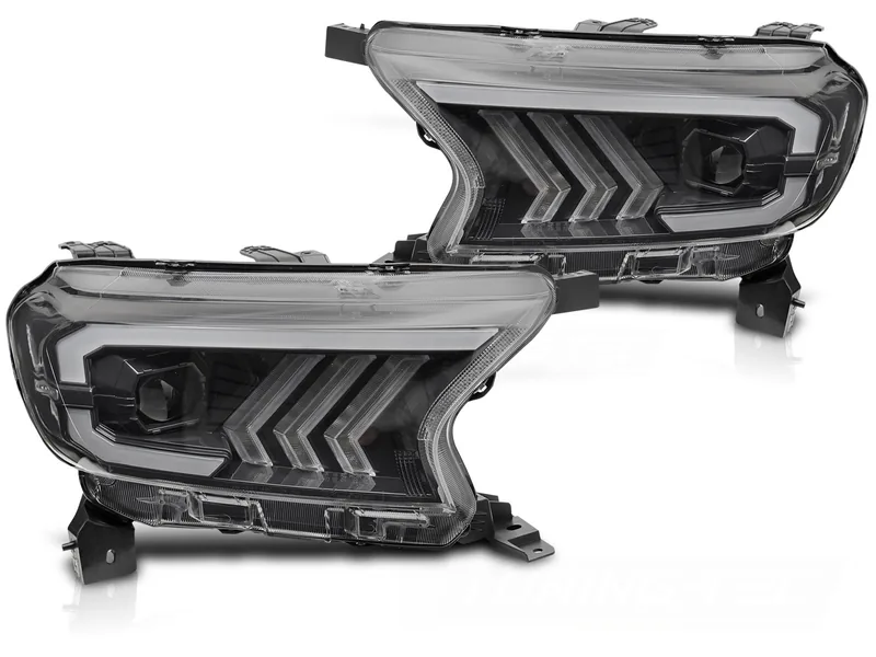 Frontlykter Ford Ranger V 16-22 Tube Light Black - Bilde 2
