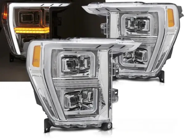 Frontlykter Ford F150 Mk14 20-23 Led Rørlys Krom – bilde 1 av 2