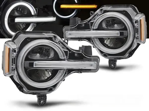 Frontlykter Ford Bronco 21-24 Full Led Drl Sort – bilde 1 av 2