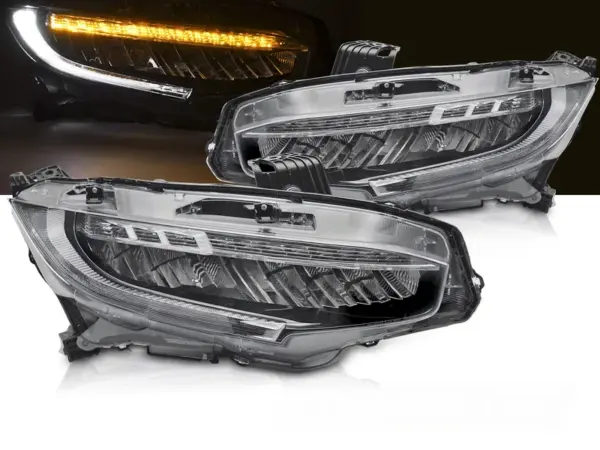 Frontlykter Honda Civic X 16-21 Full Led Sort – bilde 1 av 2
