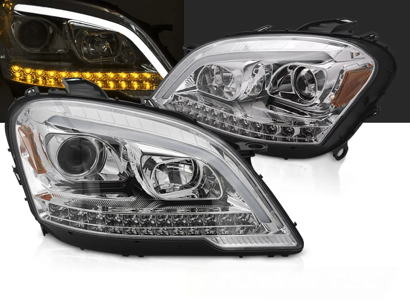 Frontlykter Mercedes W164 M-Klasa 09-11 Rørlys Krom Sekv
