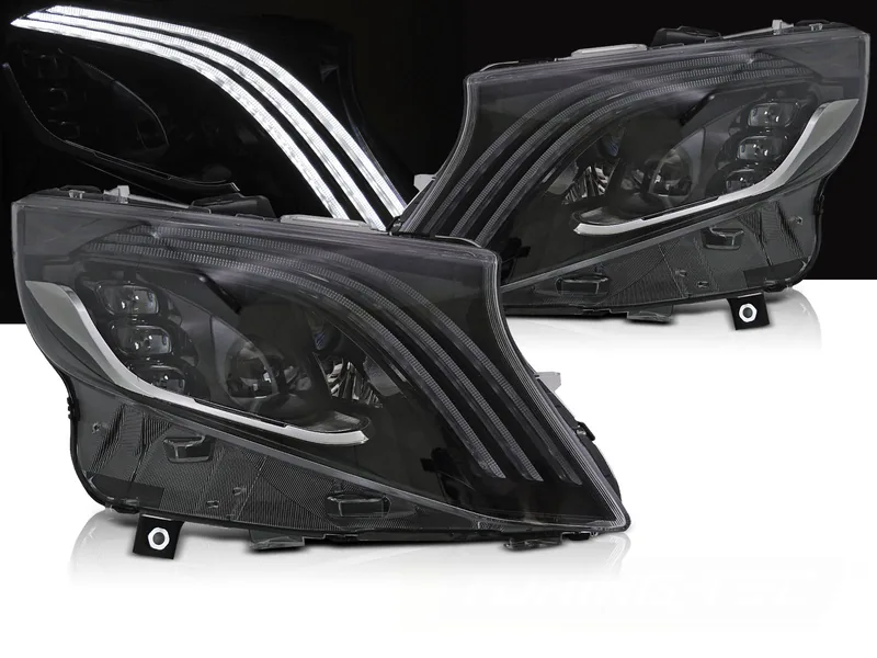 Frontlykter Mercedes V-Klasse/VIto W447 14-23 Led Sort