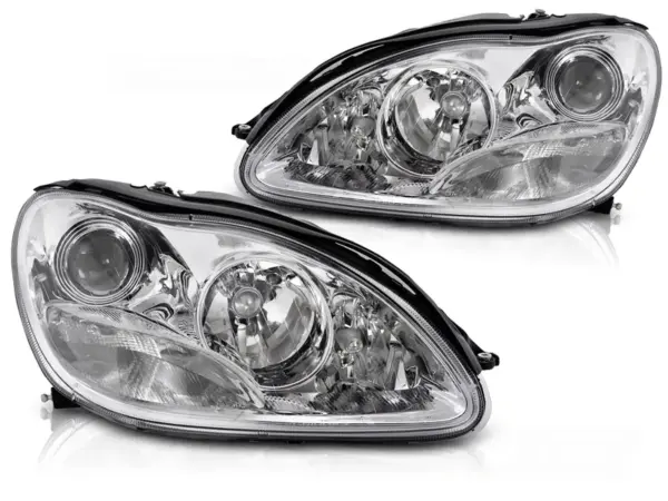 Frontlykter Mercedes W220 S-Klasa 98-02 Krom
