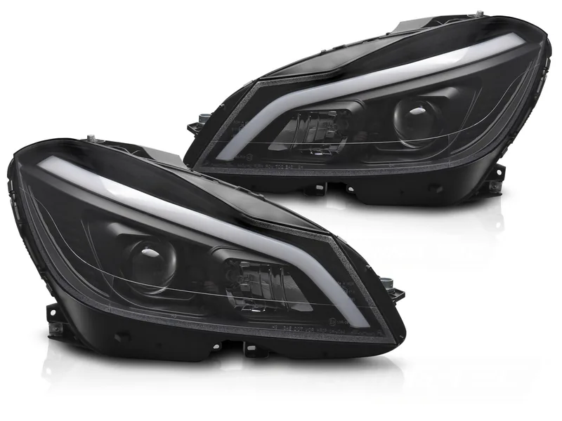 Frontlykter Mercedes W204 11-14 Tube Led Black Seq Drl - Bilde 2