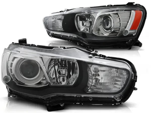 Frontlykter Mitsubishi Lancer 8 08-16 Xenon Look