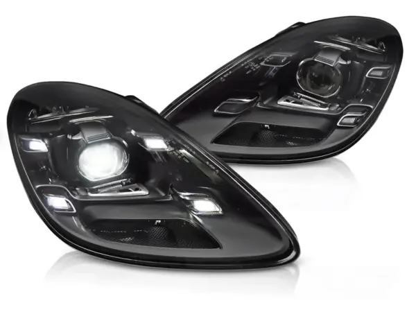 Frontlykter Porsche Boxster Cayman 718 16- Led Frontlykter Sort – bilde 2 av 2