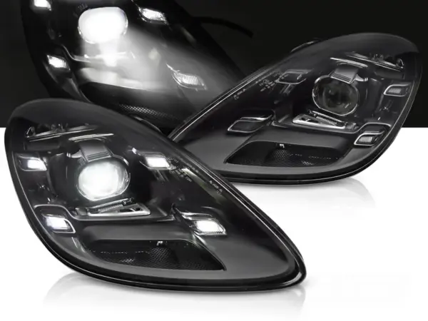 Frontlykter Porsche Boxster Cayman 718 16- Led Frontlykter Sort – bilde 1 av 2