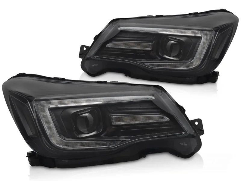 Frontlykter Subaru Forester IV 13-18 Xenon-rørlys Drl Sort - Bilde 2