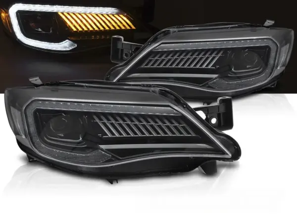 Frontlykter Subaru Wrx 08-14 Led Tube Lys Sort – bilde 1 av 2