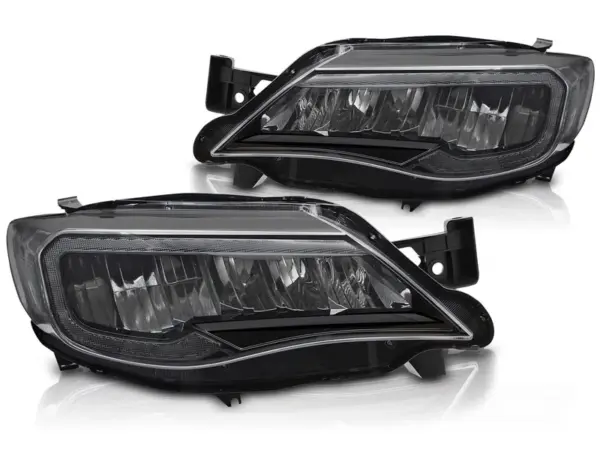Frontlykter Subaru Wrx 08-14 Led Tube Lys Sort – bilde 2 av 2