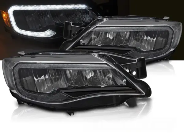 Frontlykter Subaru Wrx 08-14 Led Tube Lys Sort – bilde 1 av 2