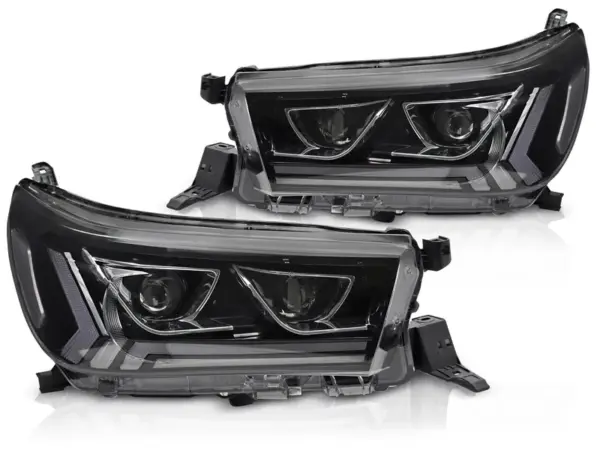 Frontlykter Toyota Hilux 16-20 Tube Led Sort – bilde 2 av 2