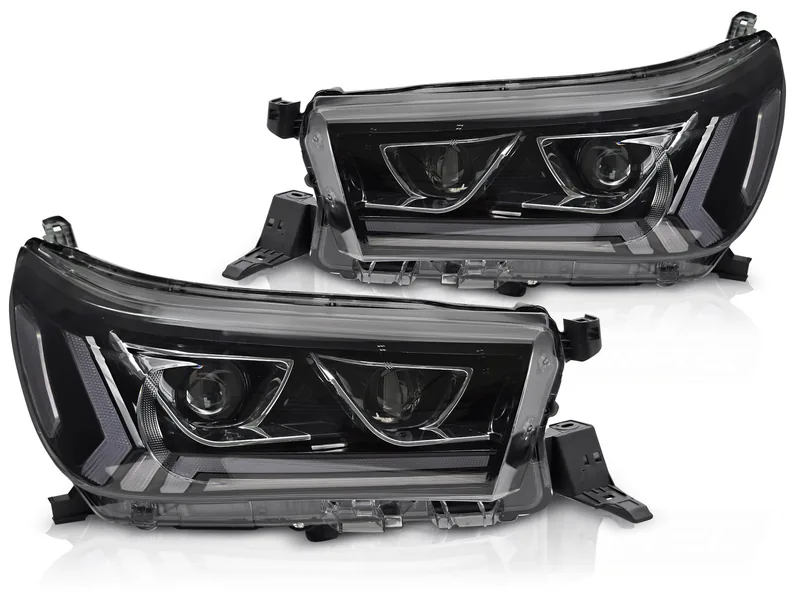 Frontlykter Toyota Hilux 16-20 Tube Led Sort - Bilde 2