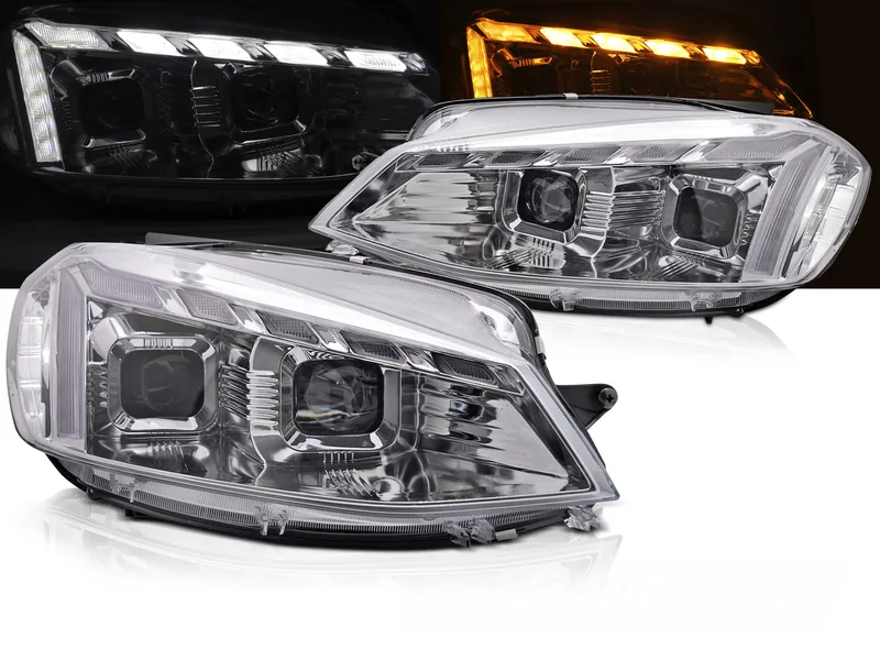 Frontlykter VW Golf 7 17-19 Full Led Light Chrome Drl Seq