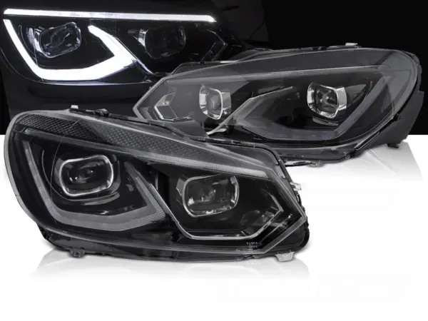 Frontlykter VW Golf 6 08-13 Full Led Sort – bilde 1 av 2