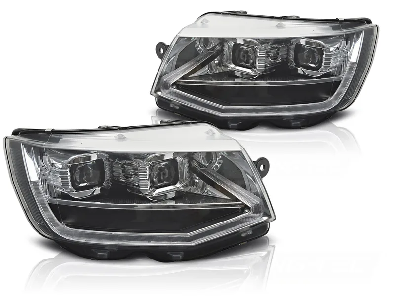 Frontlykter VW T6 15-19 LED-rørlys krom kjørelys sekvens - Bilde 2