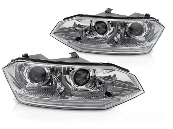 Frontlykter VW Polo VI 2G 17-21 Seq Led Drl Krom – bilde 2 av 2