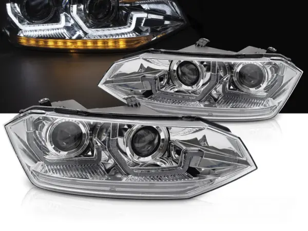 Frontlykter VW Polo VI 2G 17-21 Seq Led Drl Krom – bilde 1 av 2