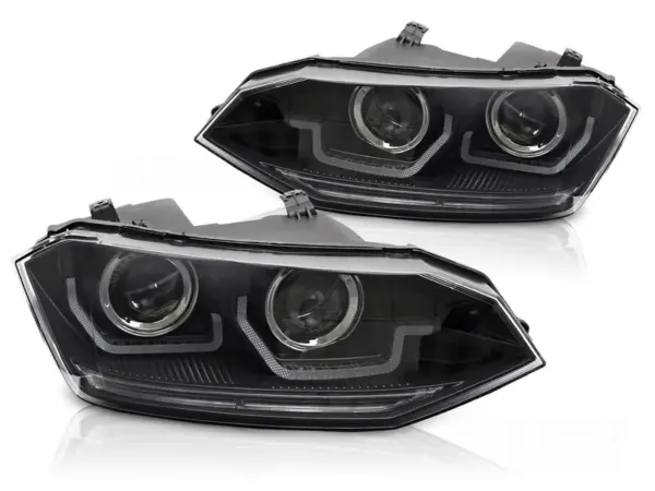 Frontlykter VW Polo VI 2G 17-21 Seq Led Drl Sort – bilde 2 av 2