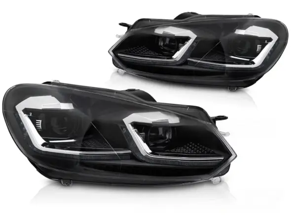 Frontlykter VW Golf VI 08-12 Silver Line Led Seq Drl – bilde 2 av 2