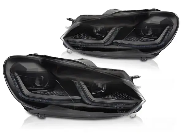 Frontlykter VW Golf VI 08-12 Sort Led Seq Drl – bilde 2 av 2