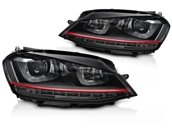 Frontlykter VW Golf VII 13-17 Rød Led Seq Drl – bilde 2 av 2
