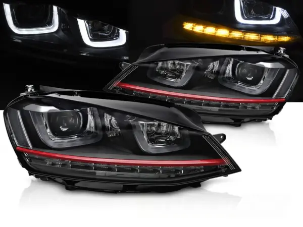 Frontlykter VW Golf VII 13-17 Rød Led Seq Drl – bilde 1 av 2
