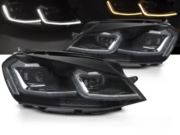 Frontlykter VW Golf VII 13-17 Sølv Led Seq Drl – bilde 1 av 2