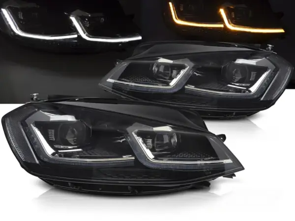 Frontlykter VW Golf VII 17-19 Sølv Led Seq Drl – bilde 1 av 2