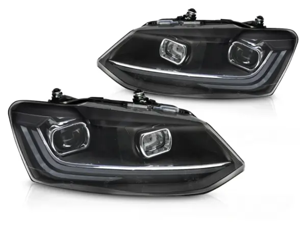 Frontlykter VW Polo V 6R 09-17 Sølv Led Seq Drl – bilde 2 av 2