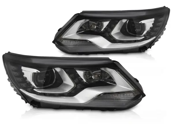 Frontlykter VW Tiguan I 11-15 Drl Led Sort – bilde 2 av 2