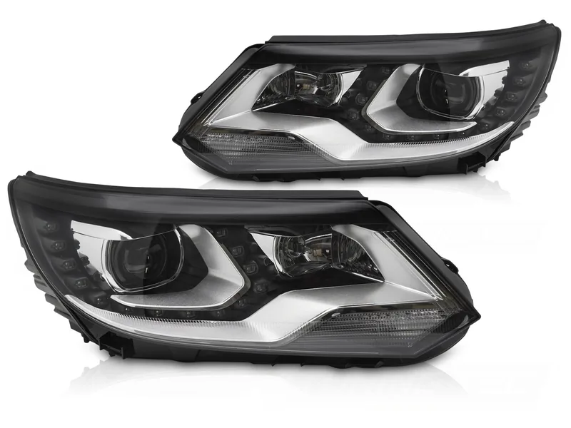 Frontlykter VW Tiguan I 11-15 Drl Led Sort - Bilde 2