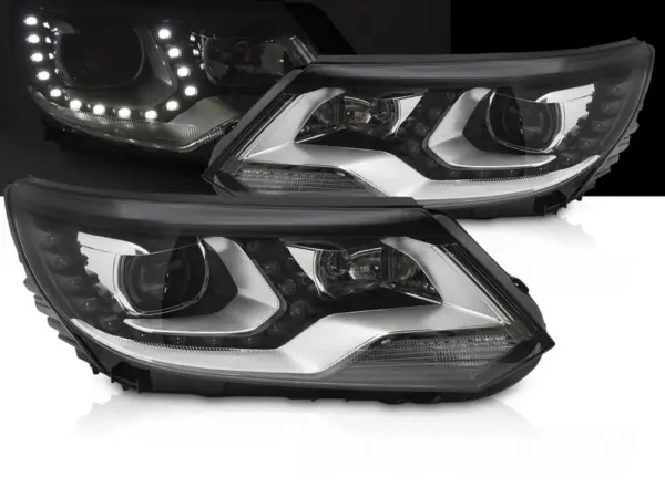 Frontlykter VW Tiguan I 11-15 Drl Led Sort – bilde 1 av 2
