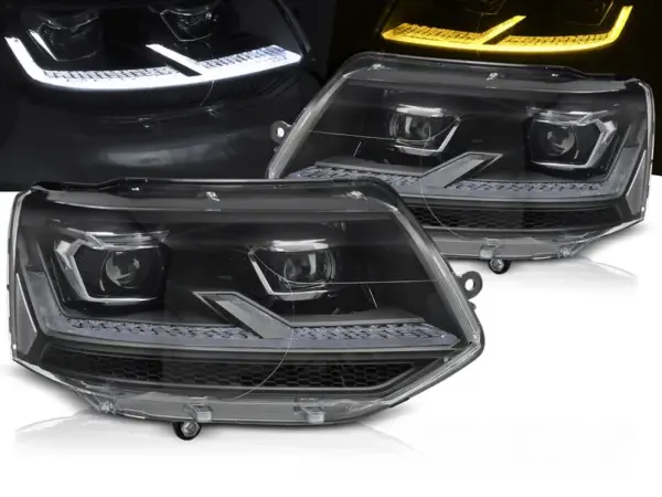 Frontlykter VW T5.1 10-15 Full Led Chrome Drl – bilde 1 av 2