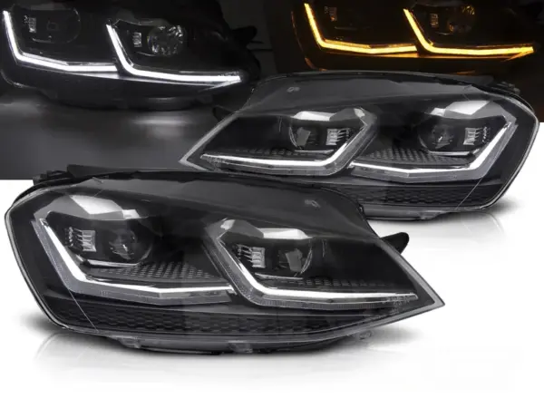 Frontlykter VW Golf VII 13-17 Led Sølv Seq Drl – bilde 1 av 2