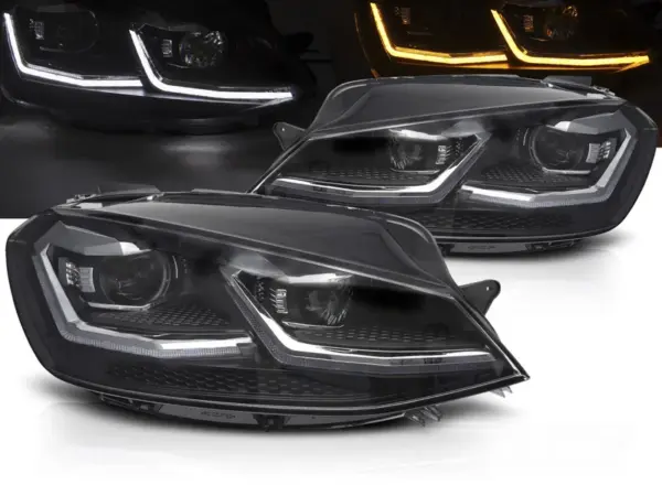 Frontlykter VW Golf VII 17-19 Led Sølv Seq Drl – bilde 1 av 5