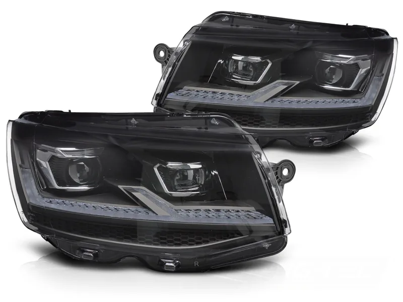 Frontlykter VW T6 15-19 Full LED Sort Krom Seq Drivløyler - Bilde 2
