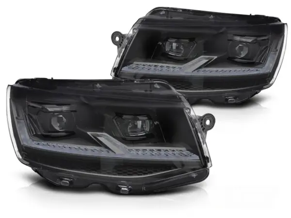 Frontlykter VW T6 15-19 Full LED Sort Seq Drivlys – bilde 2 av 2