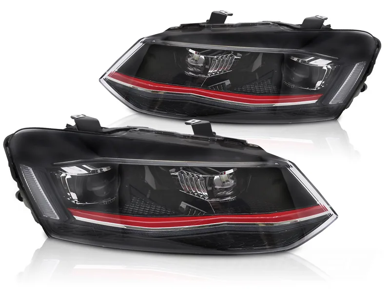 Frontlykter VW Polo 6R 09-17 Full Led Red Drl Seq - Bilde 2