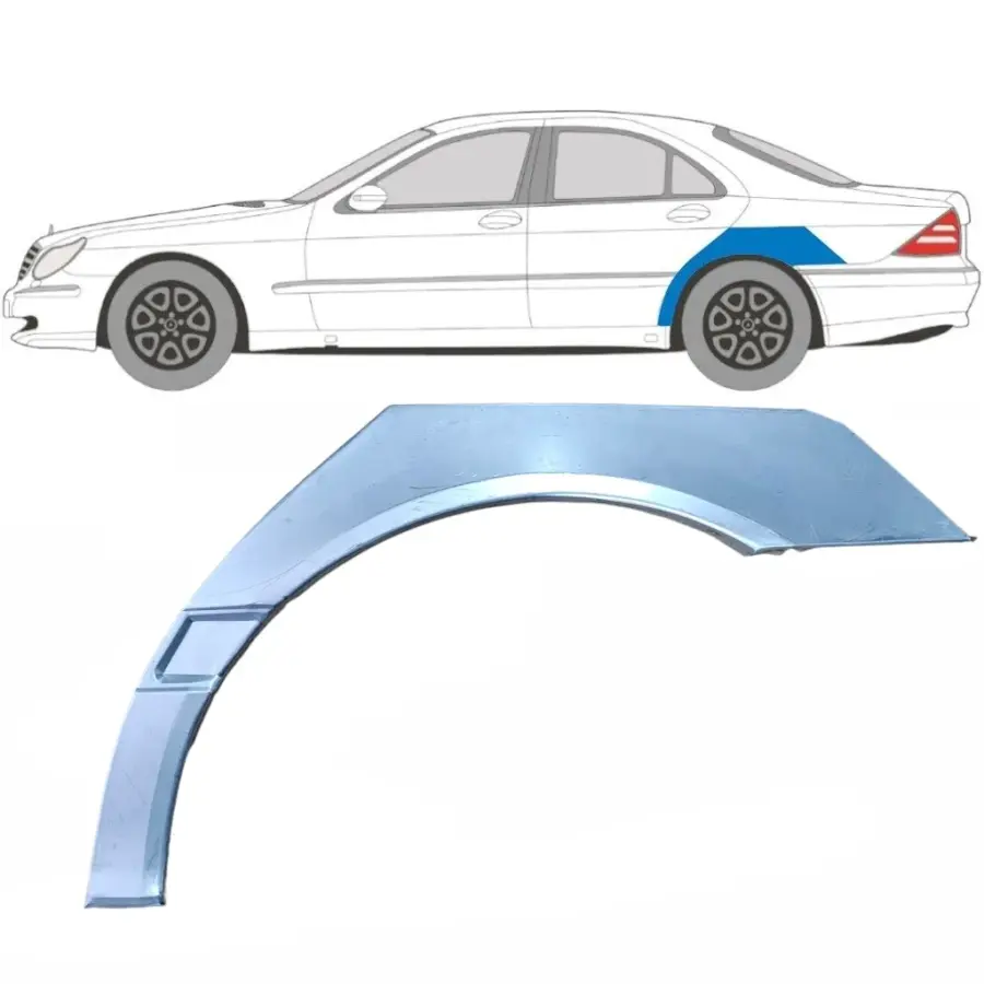 Bakskjerm Reparasjonsplate Mercedes S-Klasse W220 1998–2005 – Venstre – bilde 1 av 2