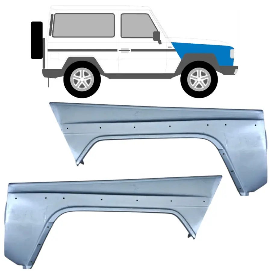 Framskjermer Mercedes G-Klasse 1979–1992 – Venstre + Høyre Sett – bilde 1 av 4