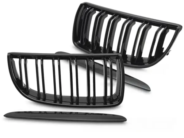 Grill BMW E90/E91 05-08 Sport Double Bar Blank Svart