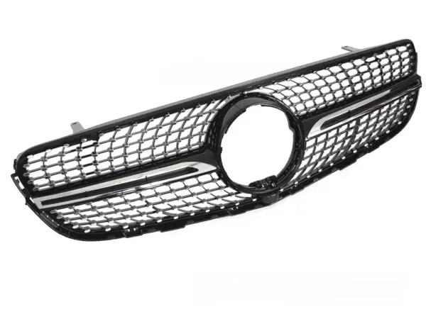 Grill Mercedes GLC W253 15-18 Diamond Style Kamera Blank Svart/Krom