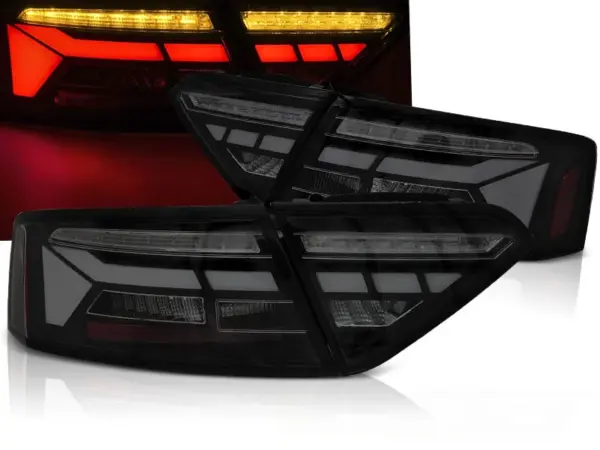 Baklykter Audi A5 11-16 Coupé, Cabrio, Sportback LED Bar SEQ Svart/Røykfarget – for original LED – bilde 1 av 2