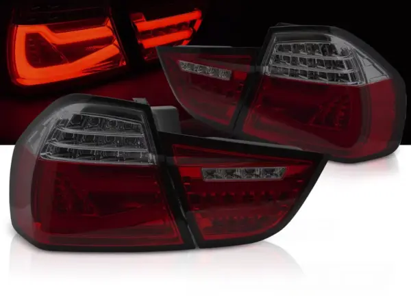 Baklykter BMW E90 09-11 LED Bar SEQ Rød/Røykfarget – bilde 1 av 2